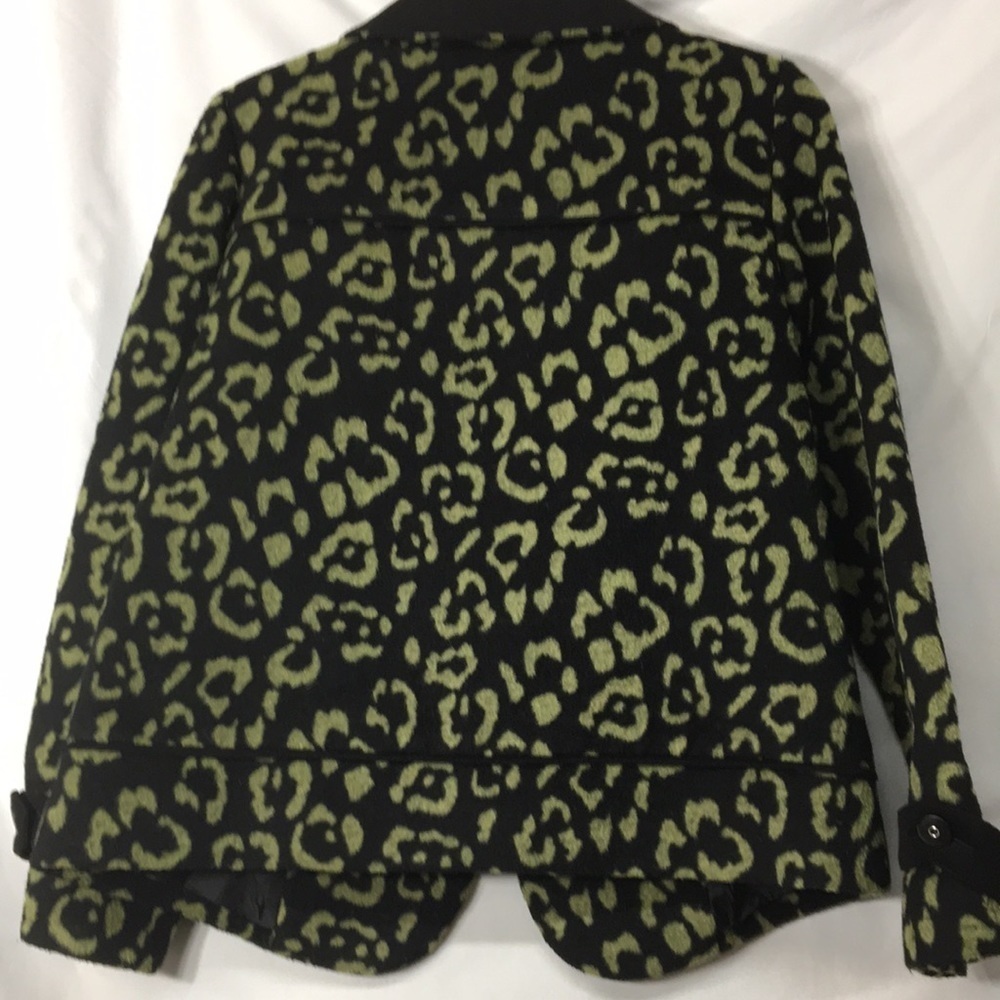 Abbie Mags Women’s Black and Green Cheetah Print Coat Size S Like-NEW - Picture 7 of 7
